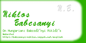 miklos babcsanyi business card